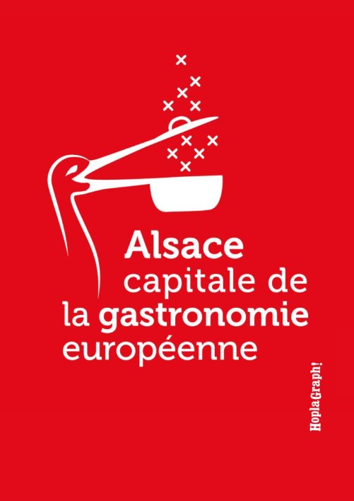 Logo événementiel -opération de promotion de la gastronomie alsacienne 2023,création graphique :Alain Riff -HoplaGraph
